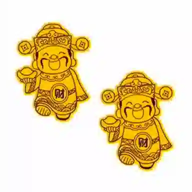 零界 最有钱的财神爷 金箔 挂件 男女同款情侣款