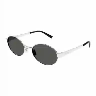 Saint Laurent Round Metal Sunglasses Silver