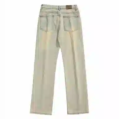 大卫贝肯 美式复古水洗休闲简约高街宽松舒适亲肤直筒牛仔裤 男女同款