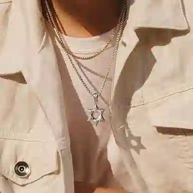 IDEAGEMER Hexagram Pendant Necklace 925 Silver