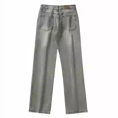 大卫贝肯 美式复古水洗休闲简约高街宽松舒适亲肤直筒牛仔裤 男女同款