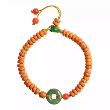 木盛缘 款木饰平安扣佛珠念珠文玩 橄榄核 手串 女款