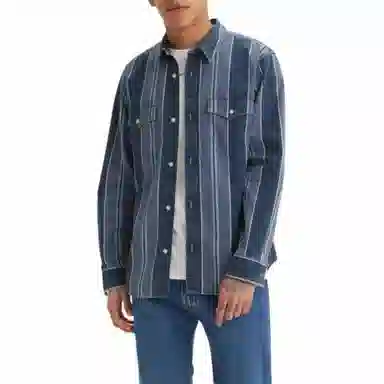 Levi's Striped Western Shirt Blue