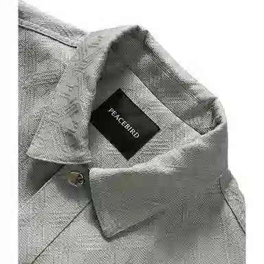 PEACEBIRD MEN Loose Casual Polo Jacket Gray