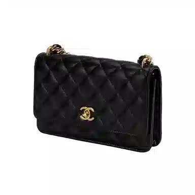 Chanel Quilted Leather Shoulder Bag Black