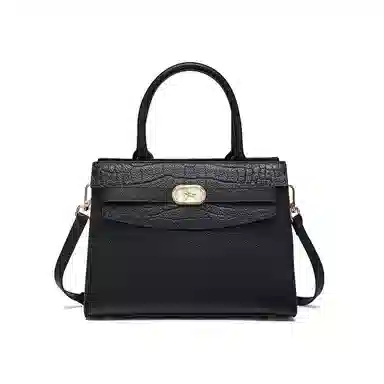 红蜻蜓 高档简约时尚潮流百搭 牛皮 手提包 男女同款情侣款 黑色