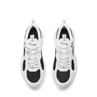 特步 舒适百搭 减震防滑耐磨 低帮 生活休闲鞋 男款 白黑