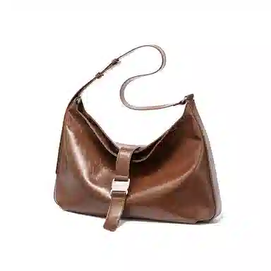 红蜻蜓 时尚通勤百搭休闲复古轻便 牛皮 单肩包 女款 焦糖色/经典黑色