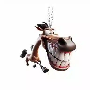 千桐 创意大嘴马 小书包可爱小马装饰玩偶公仔 亚克力 挂件 男女同款情侣款