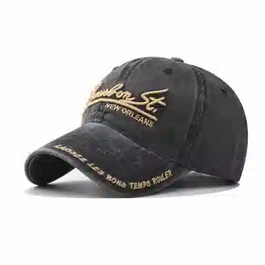 啄木鸟 复古做旧水洗牛仔百搭宽檐显脸小户外遮阳刺绣 棉 鸭舌帽 男女同款情侣款