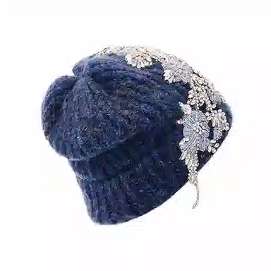 VALLEYOUTH Xinghu Vintage Rhinestone Embroidery Knit Hat
