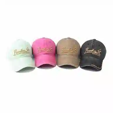 啄木鸟 复古做旧水洗牛仔百搭宽檐显脸小户外遮阳刺绣 棉 鸭舌帽 男女同款情侣款