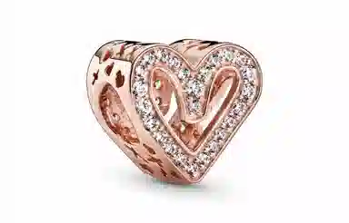 Pandora Sparkling Hand-Painted Heart Charm