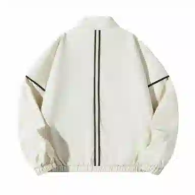 大卫贝肯 美式潮牌字母印花宽松舒适户外防风保暖高街机能风痞帅飞行夹克外套 男女同款 杏色