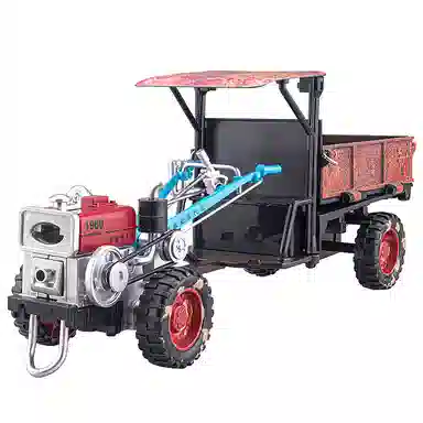 华一 老式手扶拖拉机农用农夫车 复古怀旧年代感 合金 成品模型