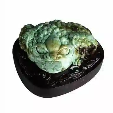 玉说 国风金蟾摆饰绿白酱紫三足蟾蜍 独山玉 摆件 男女同款情侣款