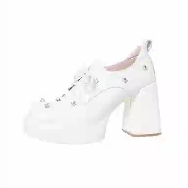 苏颜娇 牛皮 优雅百搭舒适简约   小众设计 复古 粗跟 高跟鞋 女