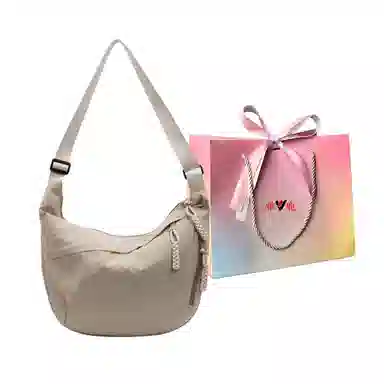 雅鹿 日系纯色时尚上课通勤简约百搭运动 布 单肩斜挎包 男女同款情侣款 多色