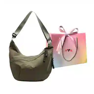 雅鹿 日系纯色时尚上课通勤简约百搭运动 布 单肩斜挎包 男女同款情侣款 多色