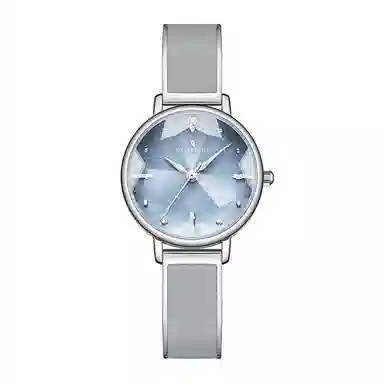 梦特娇 法国巴黎轻奢品牌 精致设计小众潮流女学生 高级感时尚简约 女表  石英机芯 合金表带 男女同款 蓝色表盘 气质优雅腕表 限定皮盒