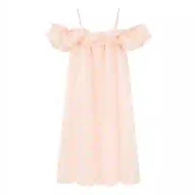 莫代尔 舒适百搭吊带时尚柔软亲肤带胸垫宽松可外穿夏季睡裙 女款 浅粉色