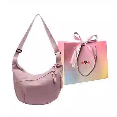 雅鹿 日系纯色时尚上课通勤简约百搭运动 布 单肩斜挎包 男女同款情侣款 多色