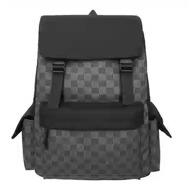 垣途者 潮流格子时尚百搭 尼龙 双肩包 男女同款情侣款 棕色/黑色