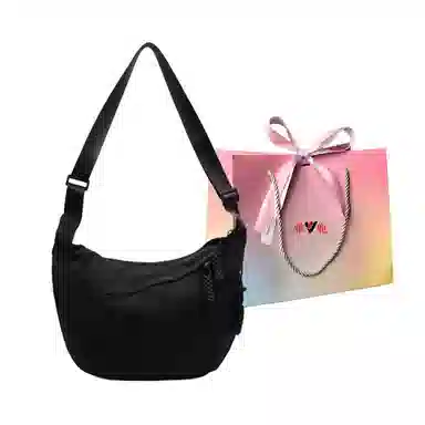 雅鹿 日系纯色时尚上课通勤简约百搭运动 布 单肩斜挎包 男女同款情侣款 多色