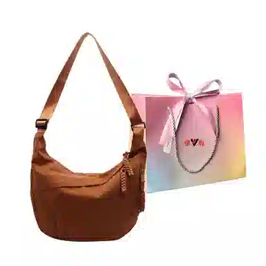 雅鹿 日系纯色时尚上课通勤简约百搭运动 布 单肩斜挎包 男女同款情侣款 多色