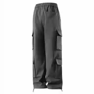 大卫贝肯 美式复古字母刺绣抽绳简约宽松机能风直筒户外通勤多口袋工装裤 男女同款