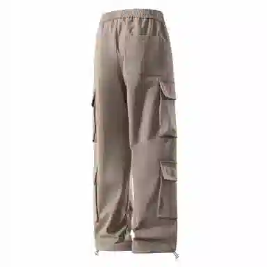 大卫贝肯 美式复古字母刺绣抽绳简约宽松机能风直筒户外通勤多口袋工装裤 男女同款