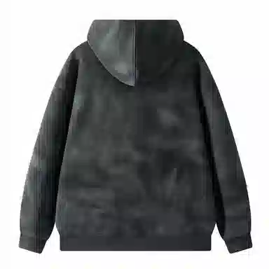 大卫贝肯 美式高街纯色宽松休闲连帽长袖卫衣 男女同款 深灰