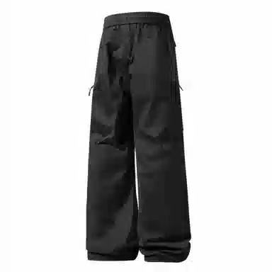 大卫贝肯 美式复古简约纯色百搭宽松舒适户外出行防风防水休闲工装裤 男女同款 黑色