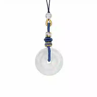 梦金园 平安扣汽车项坠挂件 复古中式国潮设计车载车饰品 玉髓 吊坠 男女同款情侣款