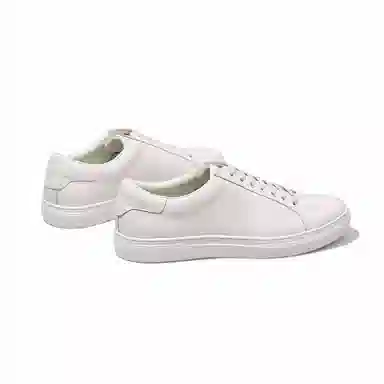 头层牛皮 时尚英伦风百搭简约舒适板鞋 潮流必备板鞋 男款 纯净白色