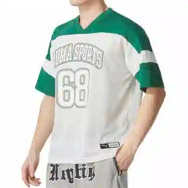 PUMA V-Neck Graphic Tee White