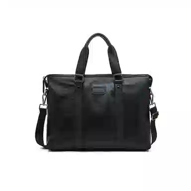 老人头 商务休闲时尚轻便百搭  合成革 手提斜挎公文包 常规 男款 黑色