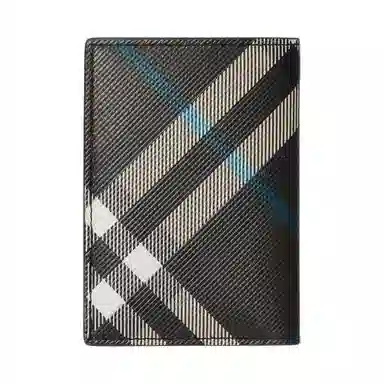Burberry Check Folded Card Holder Black