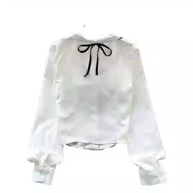 桴生 轻奢高级感网纱刺绣小领带拼接纯欲辣妹上衣衬衫 女款