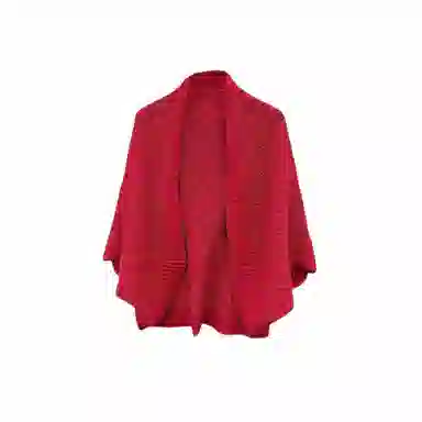 北极绒 复古中式外搭春秋季镂空时尚简约文艺优雅气质针织开衫外搭 披肩 女款