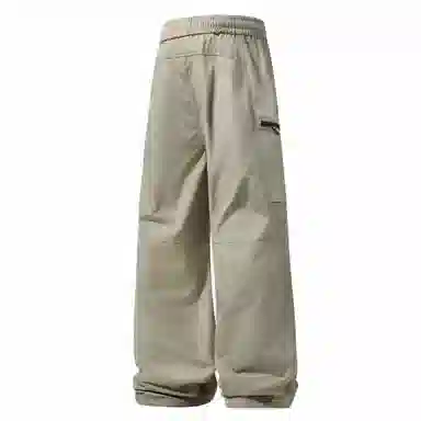 大卫贝肯 美式复古简约纯色百搭宽松舒适户外出行防风防水休闲工装裤 男女同款 黑色