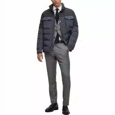 HUGO BOSS Water-Repellent Padded Jacket In Mixed Materials