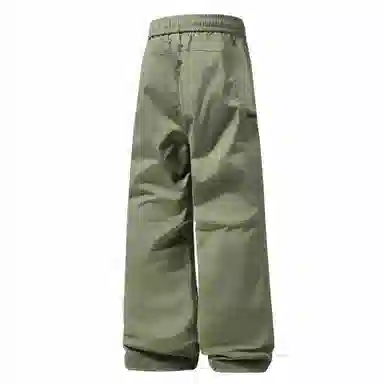 大卫贝肯 美式复古简约纯色百搭宽松舒适户外出行防风防水休闲工装裤 男女同款 黑色