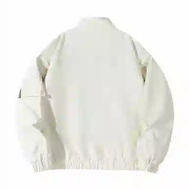 大卫贝肯 美式复古风简约基础款字母印花山系户外防风保暖潮流宽松飞行服纯色百搭工装夹克外套 男女同款 黑色