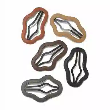 如花梦 镂空云朵侧边刘海夹 皮质 发夹 女款