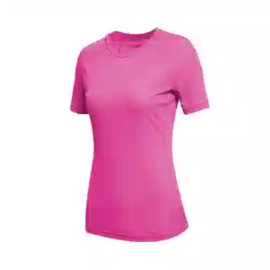 花蔓色 运动跑步训练轻量防磨亲肤透气高弹速干圆领修身运动轻薄打底衣 男女同款