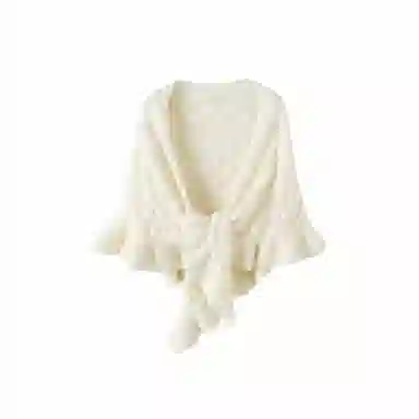 北极绒 高级感复古时尚三角开衫纯色温柔文艺甜美针织洋气春秋季森系 披肩 女款