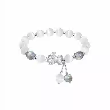 中国珠宝 貔貅幸福如意平安喜乐国风雅韵清新脱俗 色泽亮丽精湛工艺 整体华而不炫 猫眼石 手串 男女同款情侣款