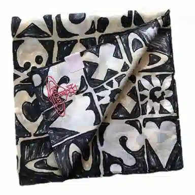 Vivienne Westwood Logo Cotton Silk Scarf Black