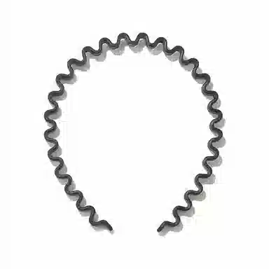 如花梦 发捆碎发发卡防滑洗脸压发黑色细波浪 亚克力 发箍 女款